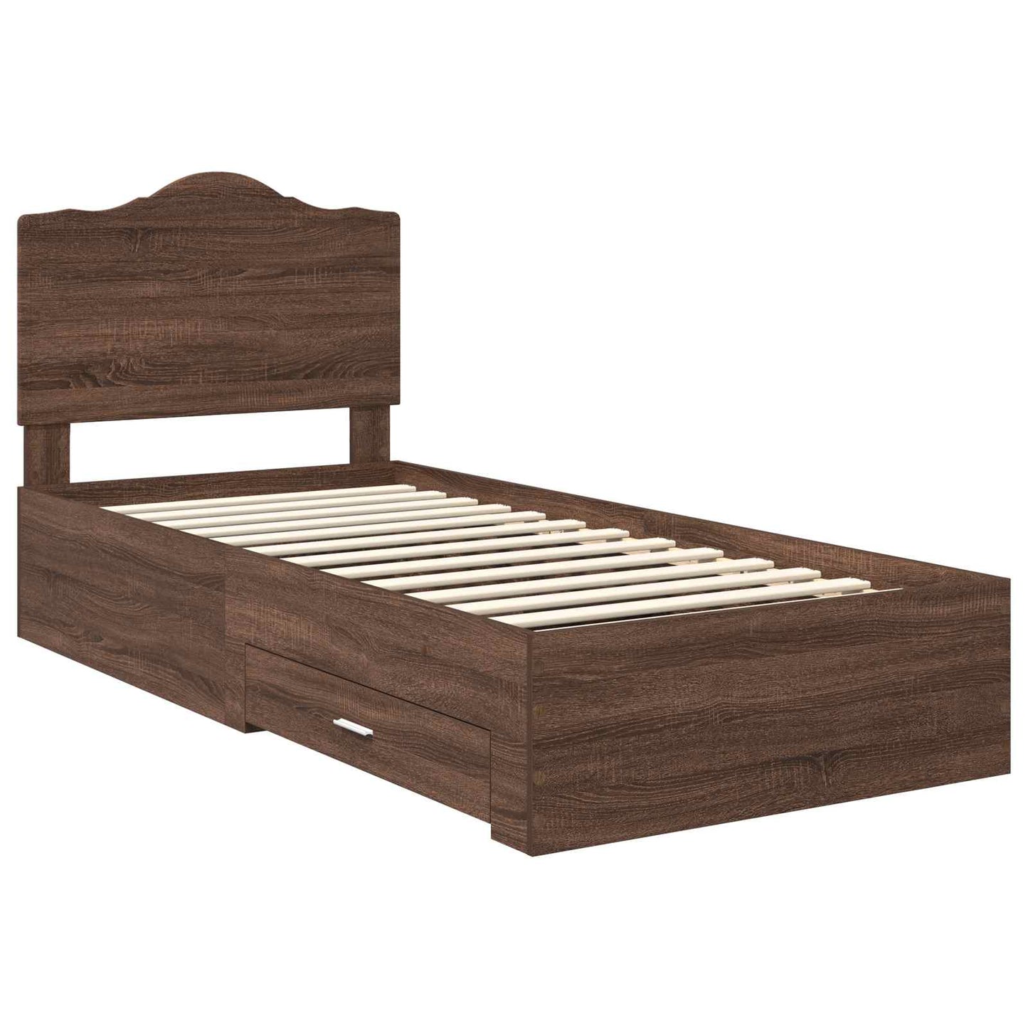 Bed Frame with Headboard Brown Oak 70 x 190 cm Engineered Wood