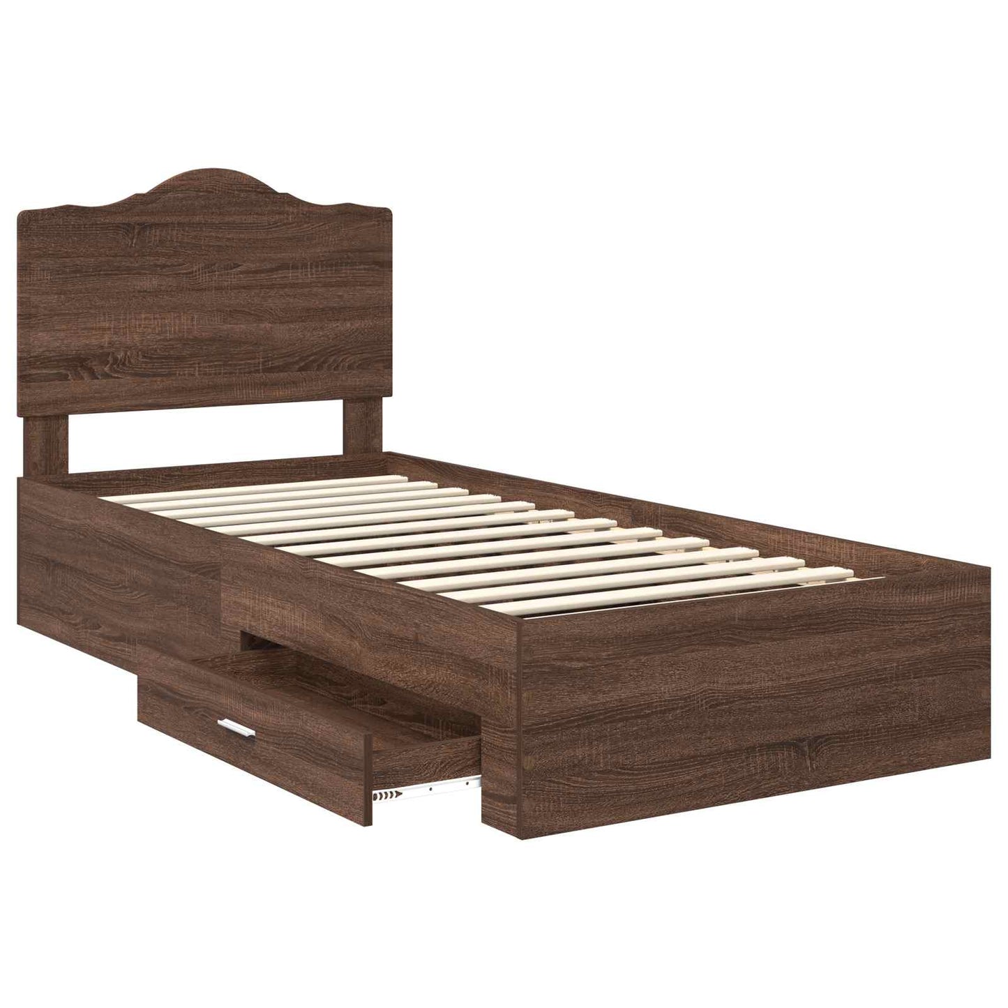 Bed Frame with Headboard Brown Oak 70 x 190 cm Engineered Wood