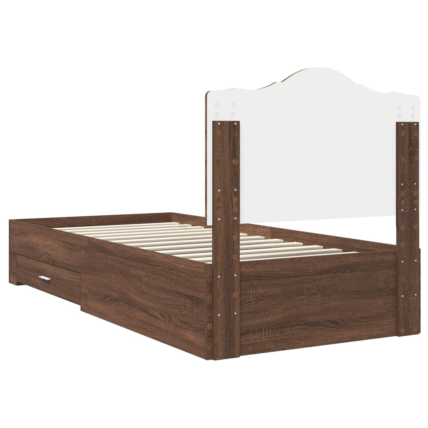 Bed Frame with Headboard Brown Oak 70 x 190 cm Engineered Wood