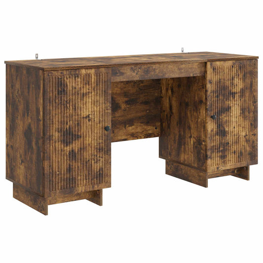Desk Smoked Oak Engineered Wood 142.5 x 50 x 75 cm