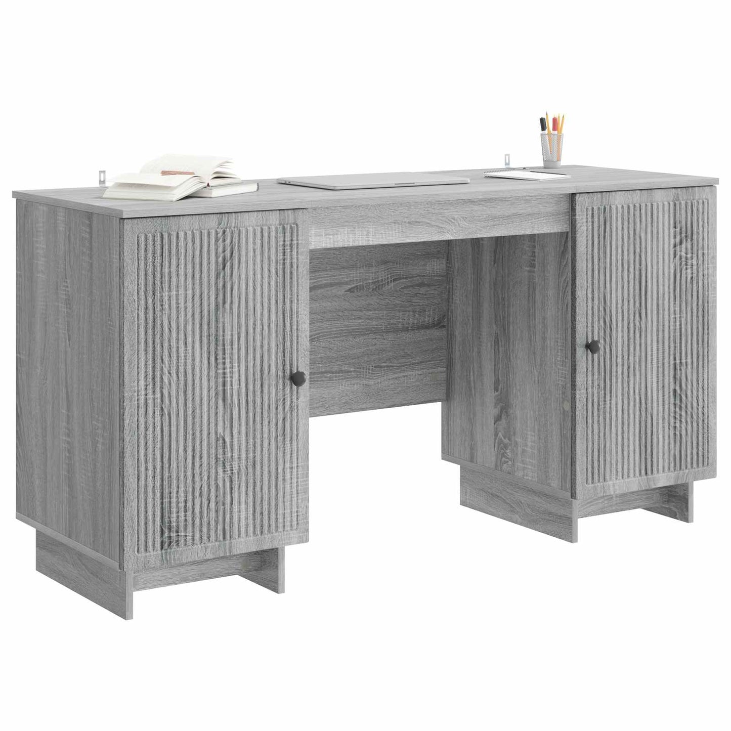 Desk Grey Sonoma Engineered Wood 142.5 x 50 x 75 cm