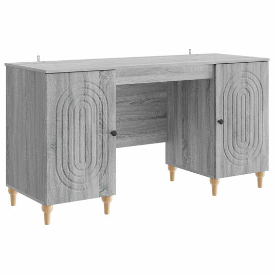 Desk with Shelf Grey Sonoma 142.5 x 50 x 75 cm Engineered Wood