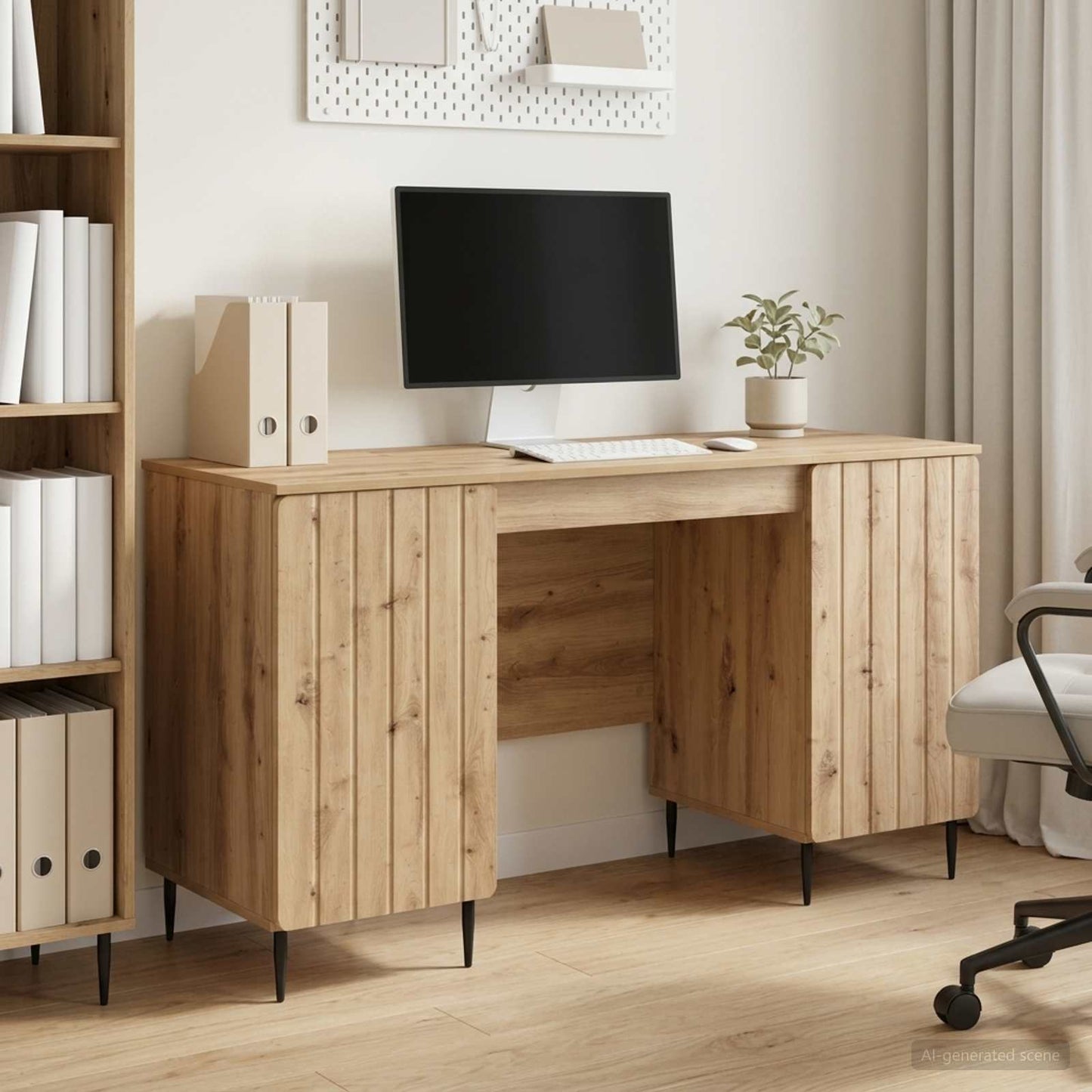 Desk Artisan Oak Engineered Wood 142.5 x 50 x 75 cm