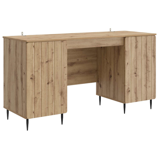 Desk with Shelf Artisan Oak 142.5 x 50 x 75 cm Engineered Wood