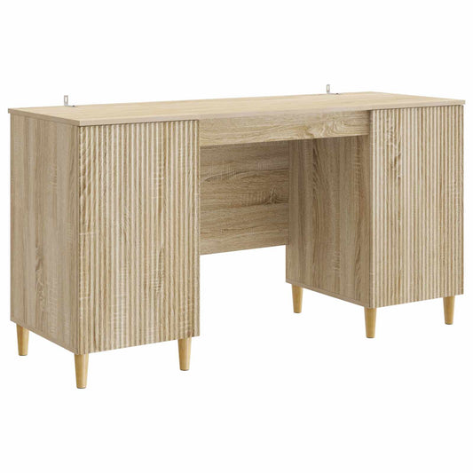 Desk with Shelf Sonoma Oak 142.5 x 50 x 75 cm Engineered Wood