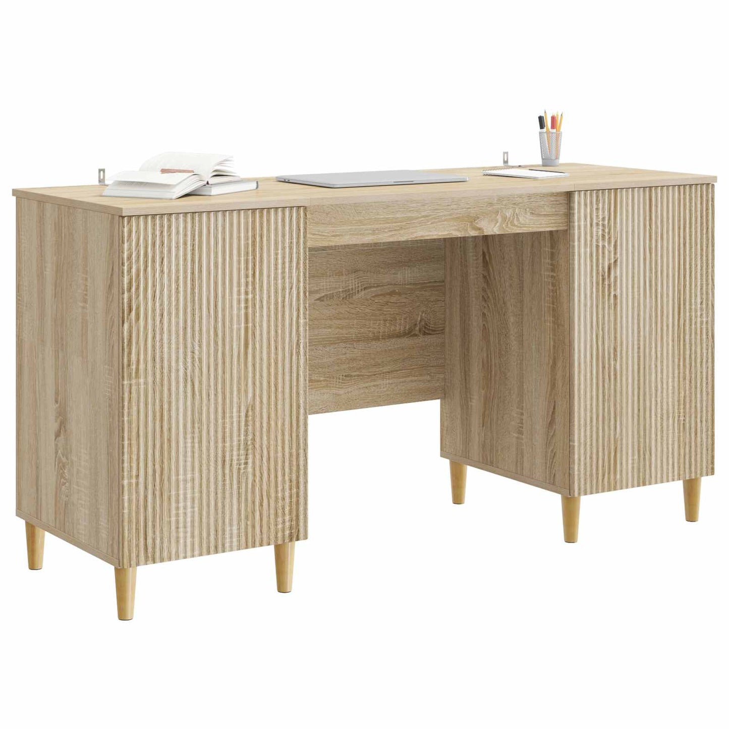 Desk with Shelf Sonoma Oak 142.5 x 50 x 75 cm Engineered Wood