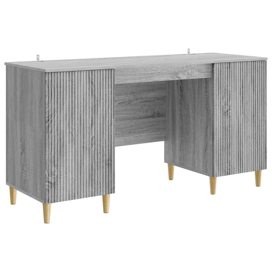 Desk with Shelf Grey Sonoma 142.5 x 50 x 75 cm Engineered Wood