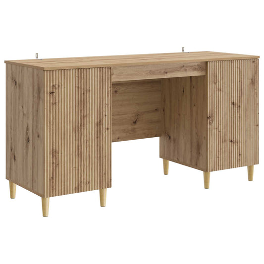 Desk with Shelf Artisan Oak 142.5 x 50 x 75 cm Engineered Wood