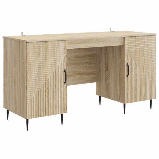 Desk with Shelf Sonoma Oak 142.5 x 50 x 75 cm Engineered Wood