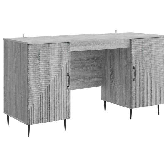 Desk with Shelf Grey Sonoma 142.5 x 50 x 75 cm Engineered Wood