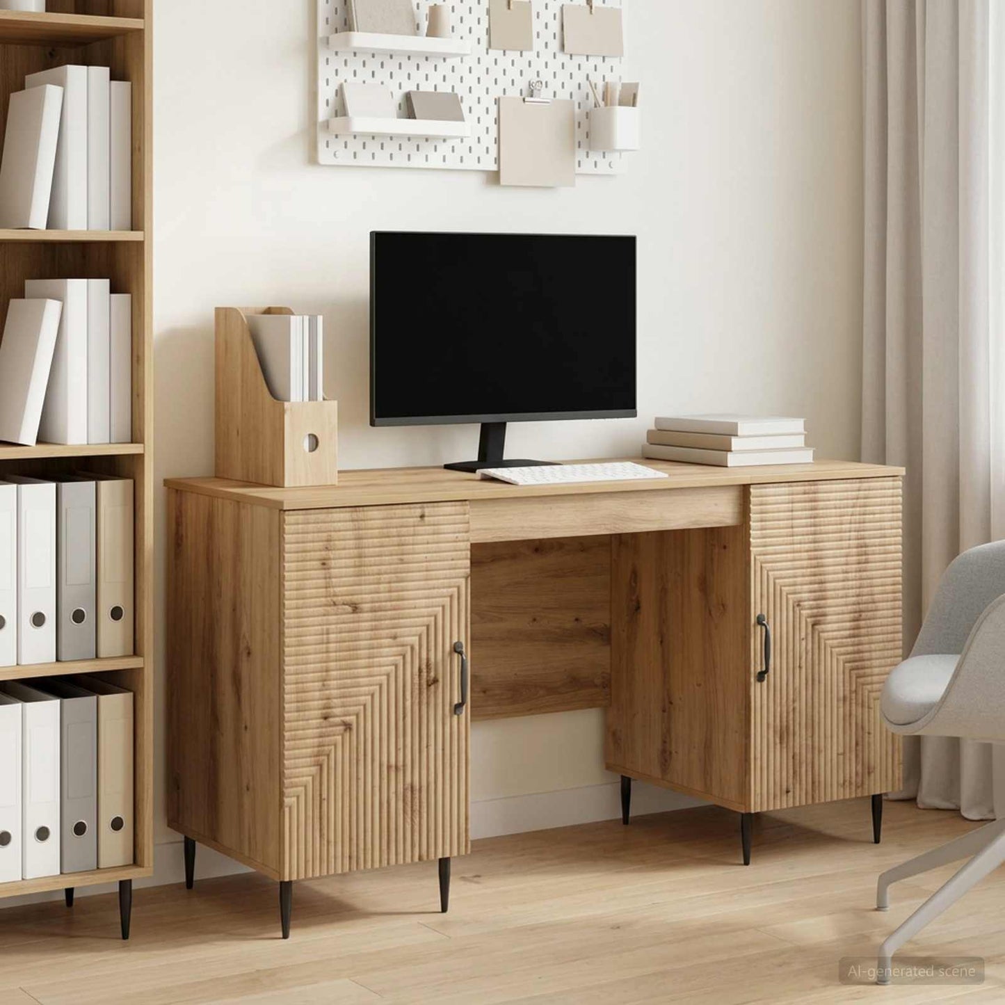 Desk Artisan Oak Engineered Wood 142.5 x 50 x 75 cm