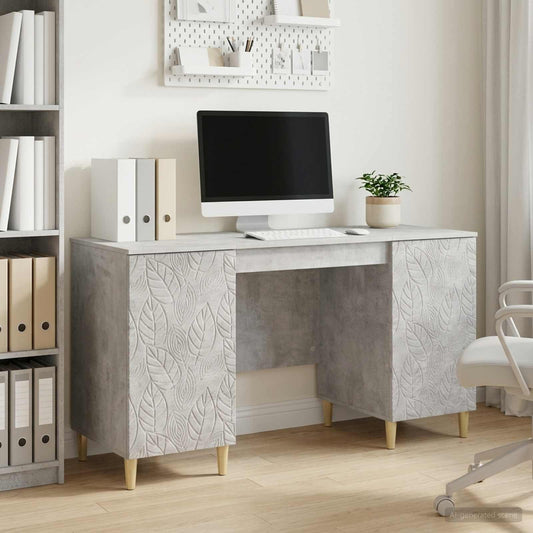 Desk Concrete Grey Engineered Wood 142.5 x 50 x 75 cm