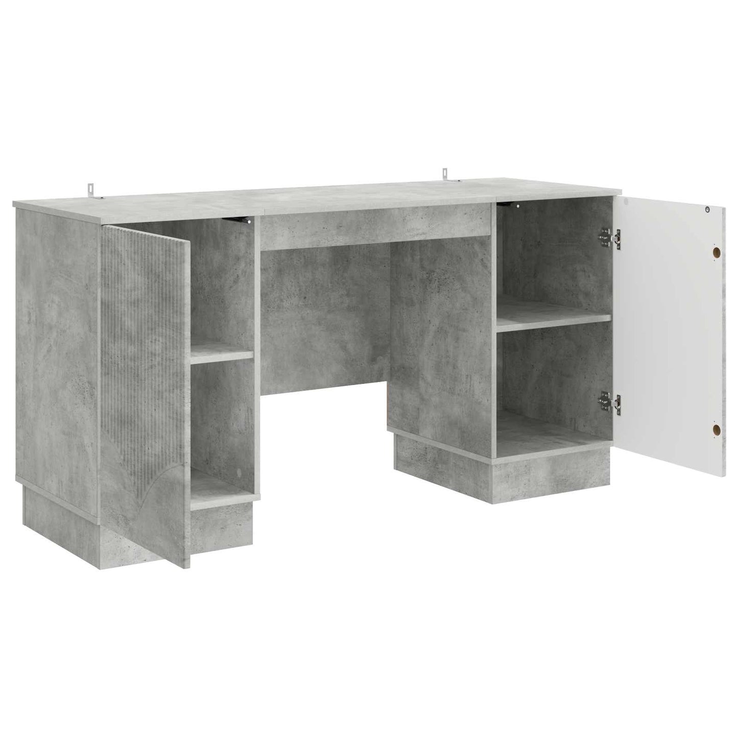 Desk with Door Concrete Grey 142.5 x 50 x 75 cm Engineered Wood