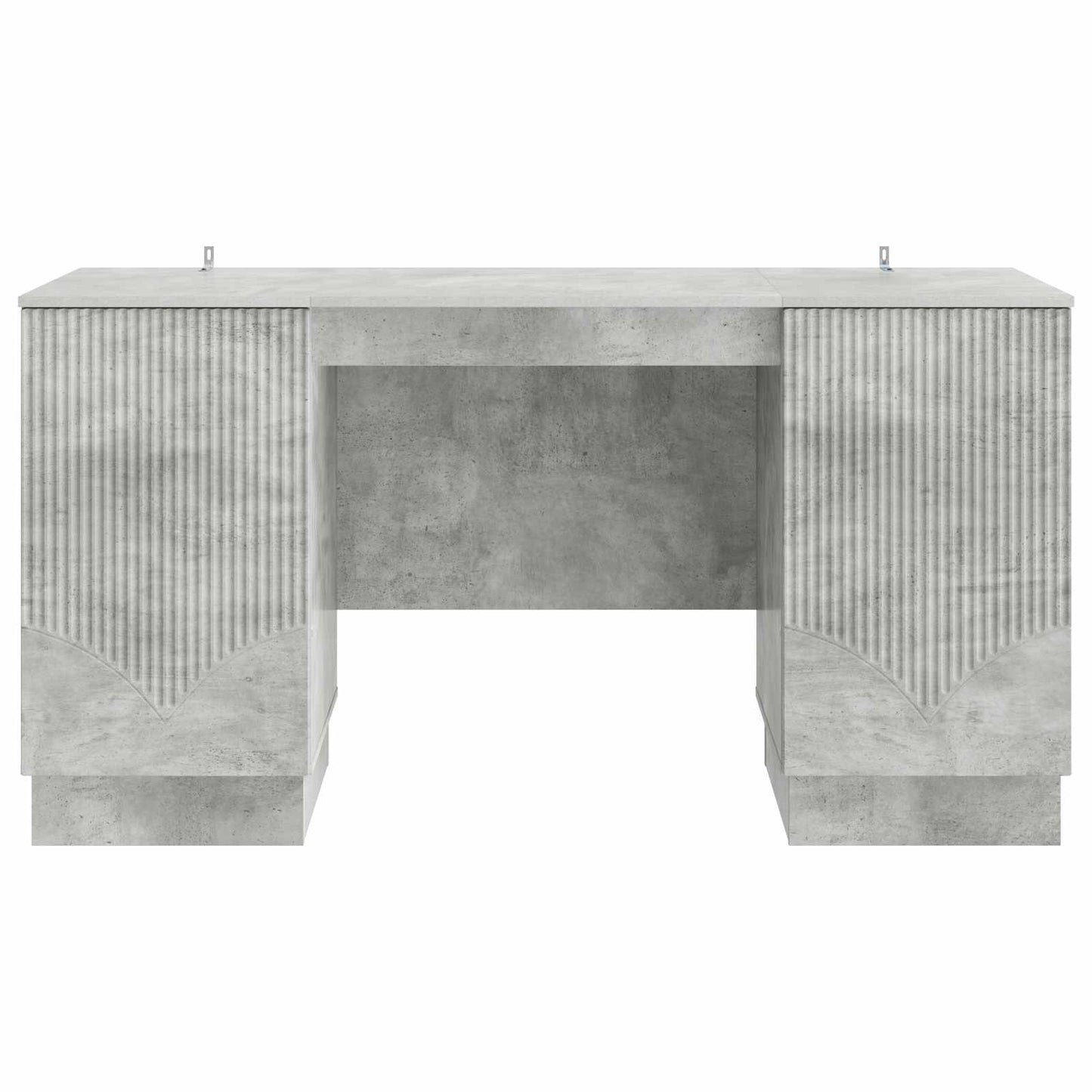 Desk with Door Concrete Grey 142.5 x 50 x 75 cm Engineered Wood