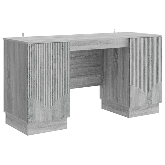 Desk with Shelf Grey Sonoma 142.5 x 50 x 75 cm Engineered Wood