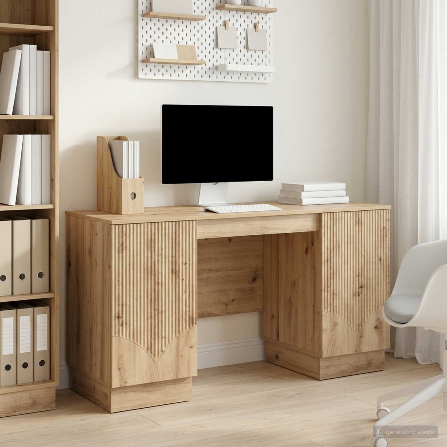 Desk Artisan Oak Engineered Wood 142.5 x 50 x 75 cm