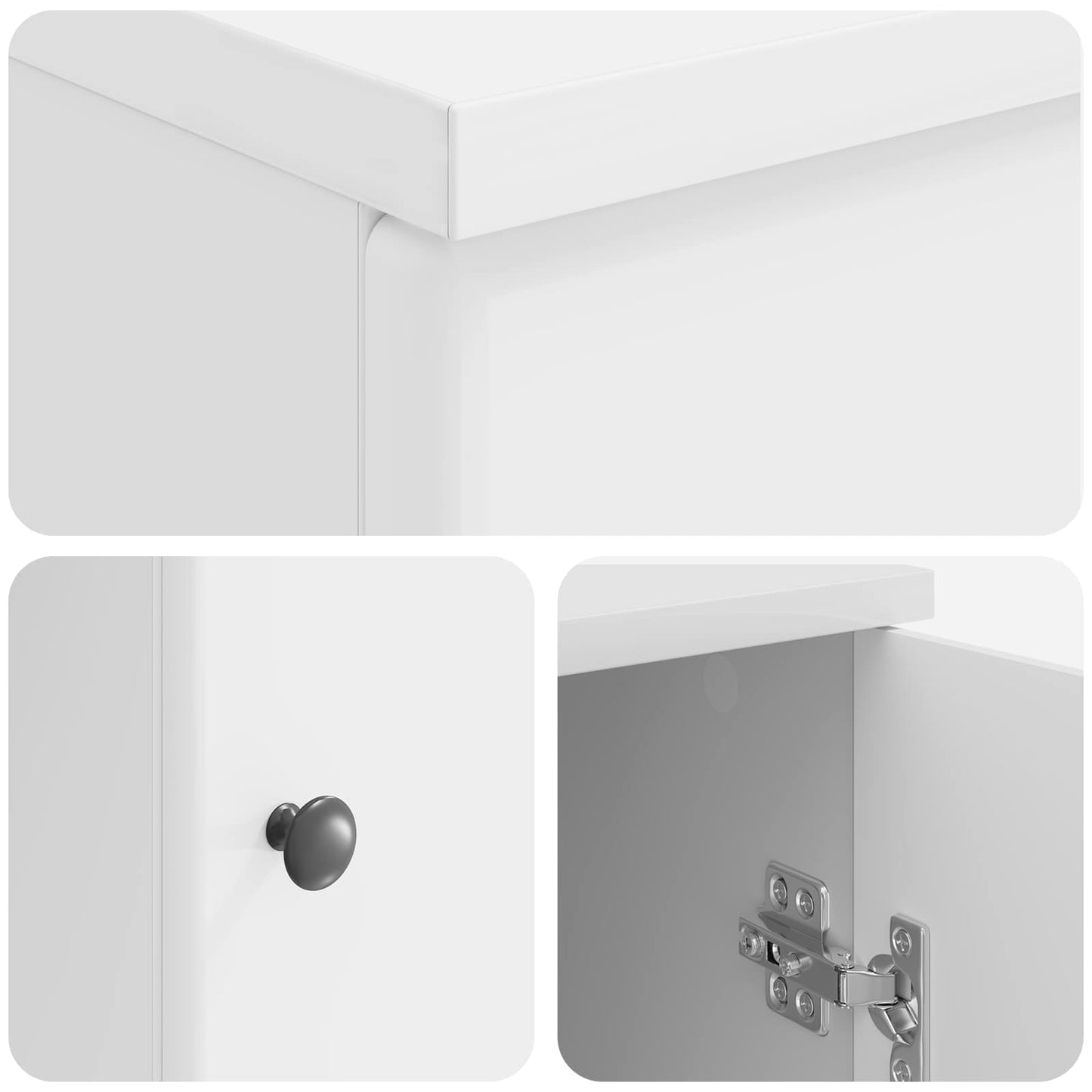 Desk High Gloss White 142.5 x 50 x 75 cm Engineered Wood