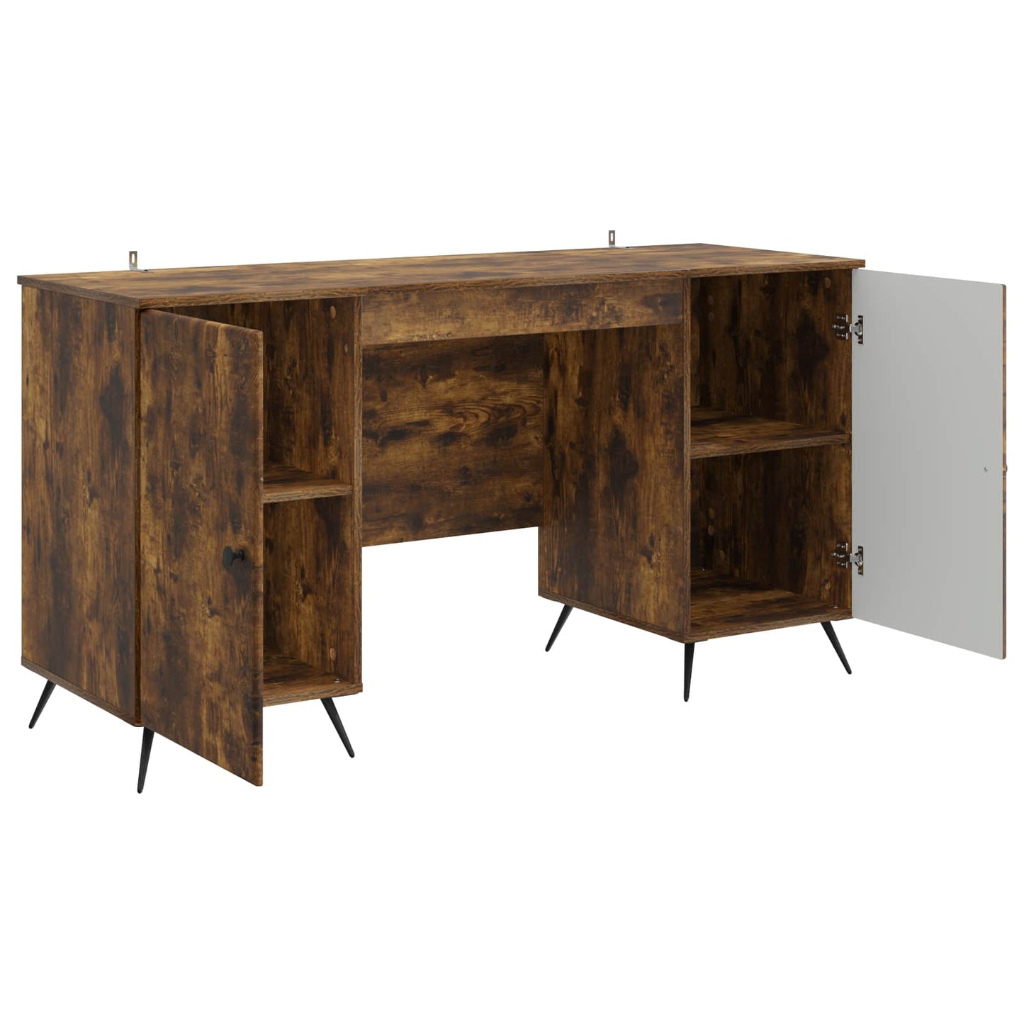 Desk with Shelf Smoked Oak 142.5 x 50 x 75 cm Engineered Wood