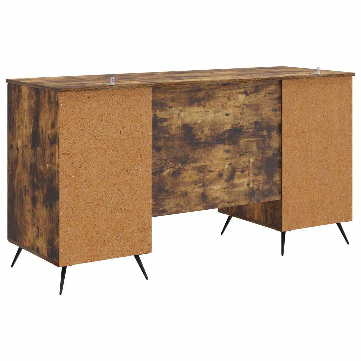 Desk with Shelf Smoked Oak 142.5 x 50 x 75 cm Engineered Wood