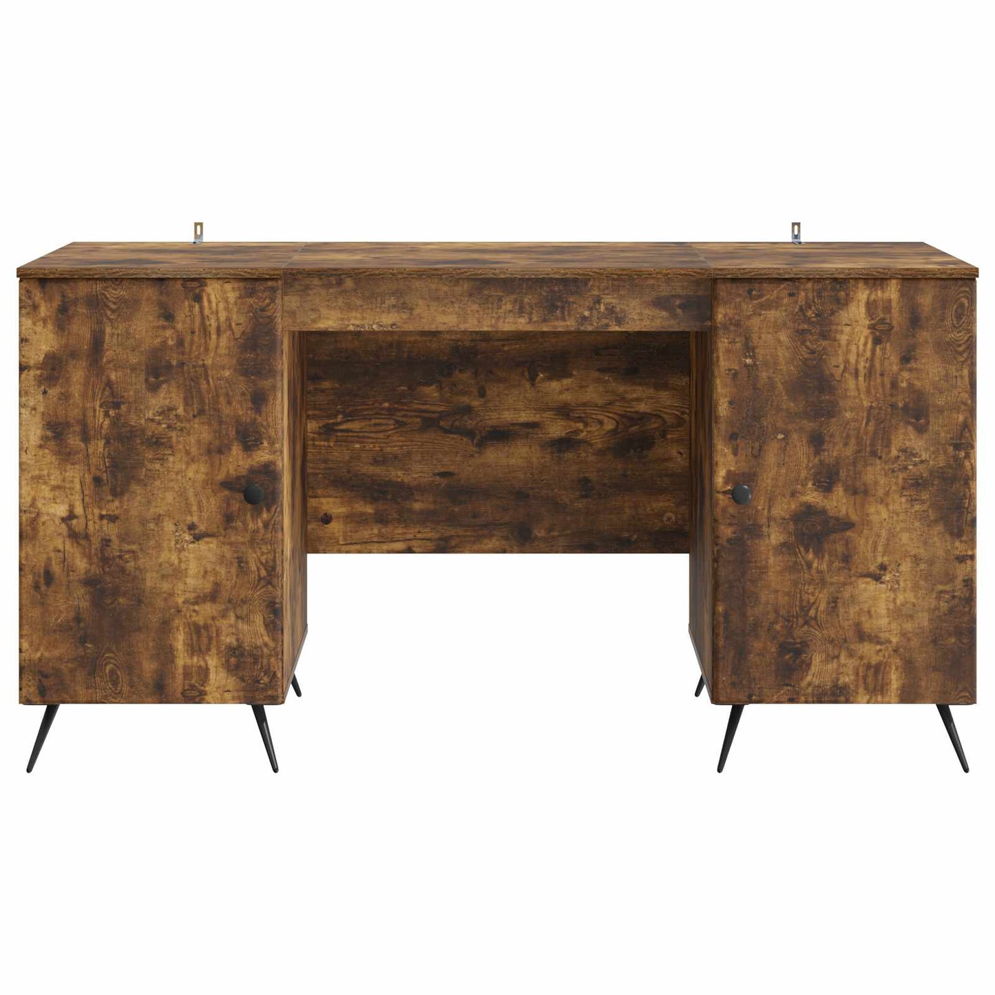 Desk with Shelf Smoked Oak 142.5 x 50 x 75 cm Engineered Wood