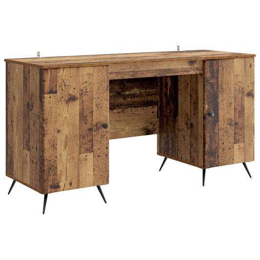 Desk with Shelf Old Wood 142.5 x 50 x 75 cm Engineered Wood