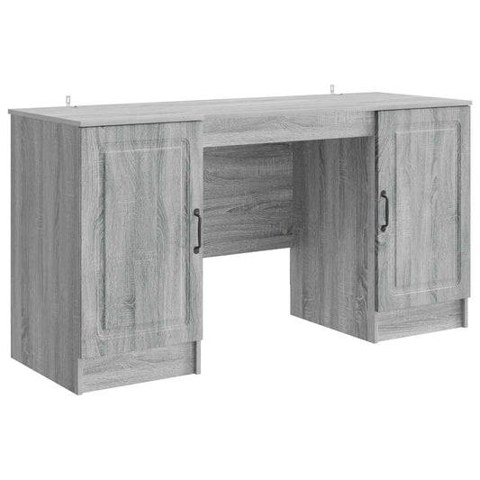 Desk with Shelf Grey Sonoma 142.5 x 50 x 75 cm Engineered Wood