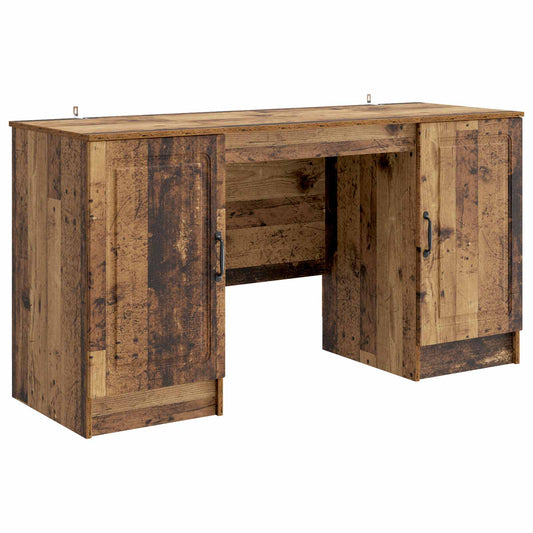 Desk with Shelf Old Wood 142.5 x 50 x 75 cm Engineered Wood