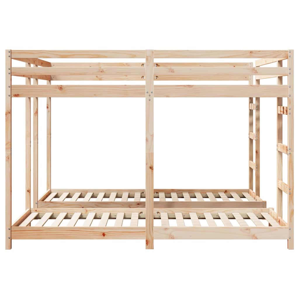 Triple Bunk Bed Frame Natural 80 / 200 x 200 cm Solid Pine Wood