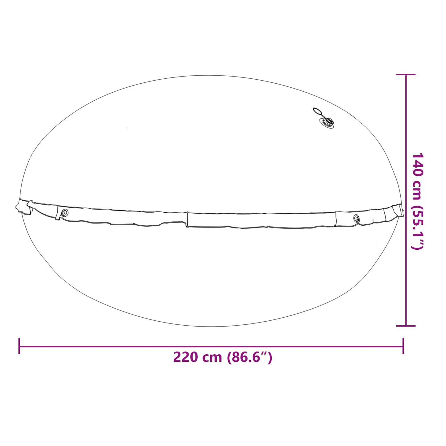 Winter Pool Pillow Blue Ø 220 x 140 cm PVC