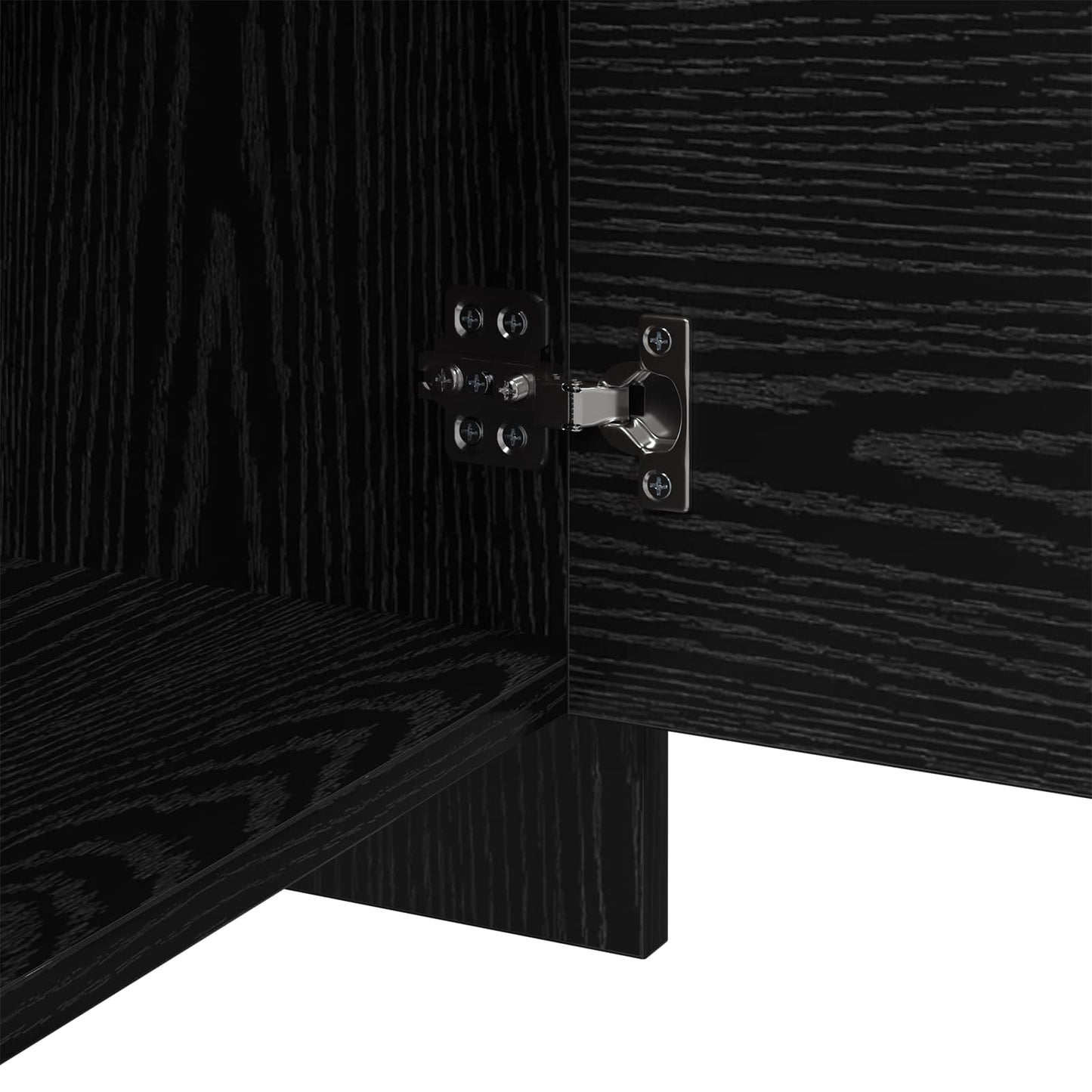 Bedside Cabinet Black Oak 45 x 34 x 44.5 cm Engineered Wood