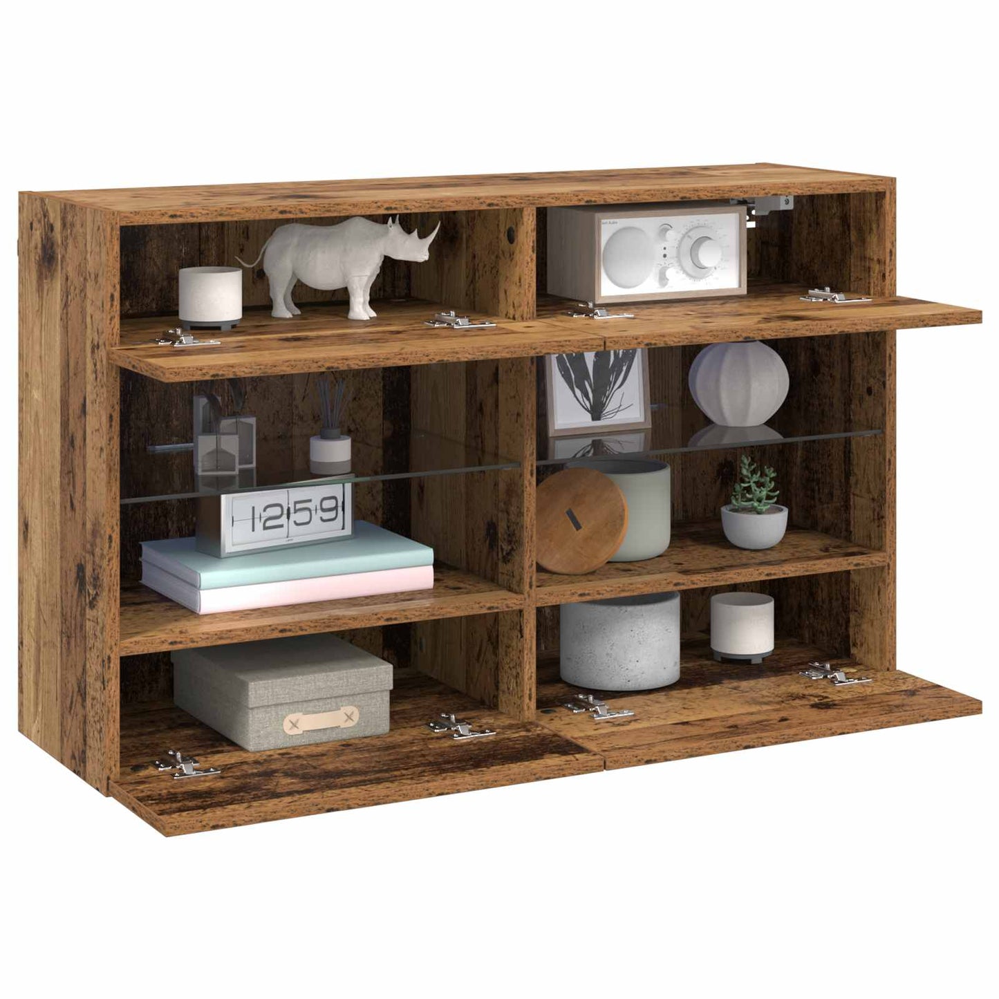 TV Wall Cabinet Old Wood 98.5 x 30 x 60.5 cm Engineered Wood