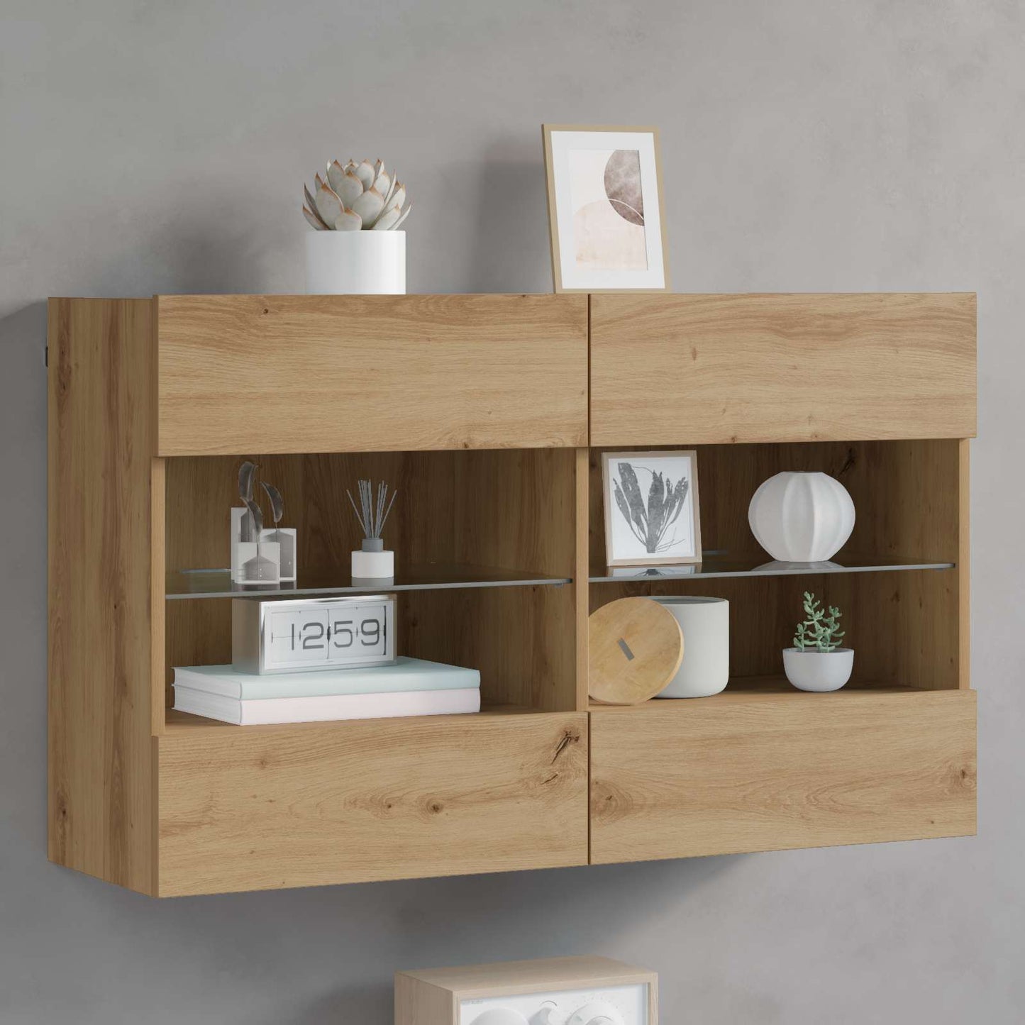 TV Wall Cabinet Artisan Oak 98.5 x 30 x 60.5 cm Engineered Wood
