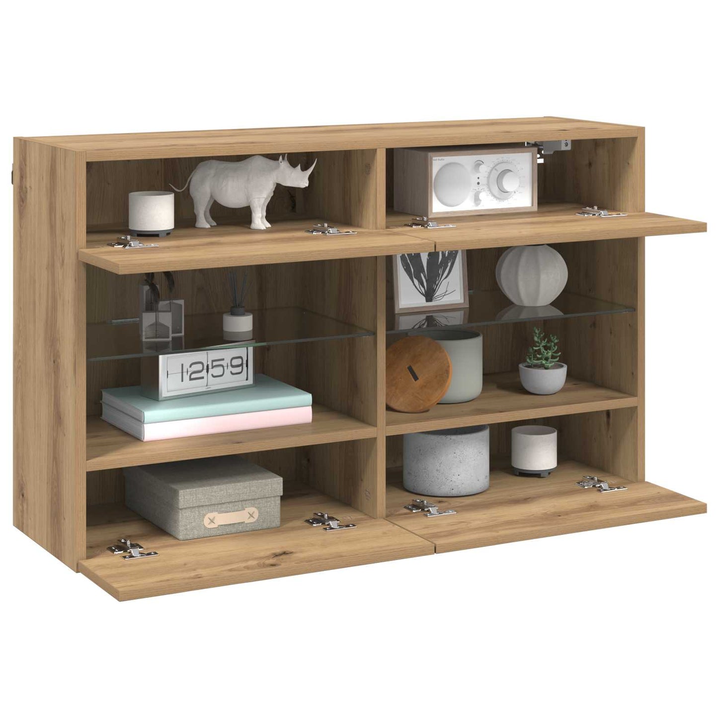 TV Wall Cabinet Artisan Oak 98.5 x 30 x 60.5 cm Engineered Wood