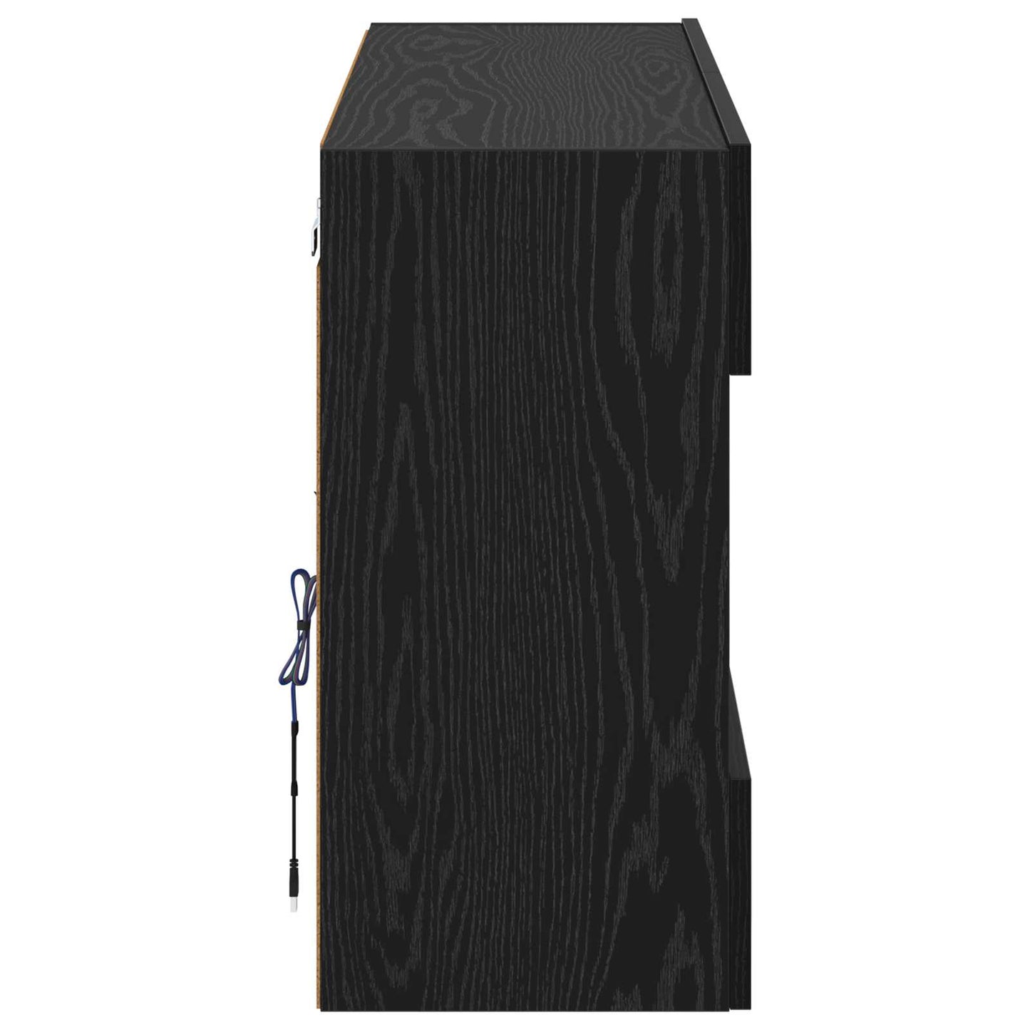 TV Wall Cabinet Black Oak 98.5 x 30 x 60.5 cm Engineered Wood