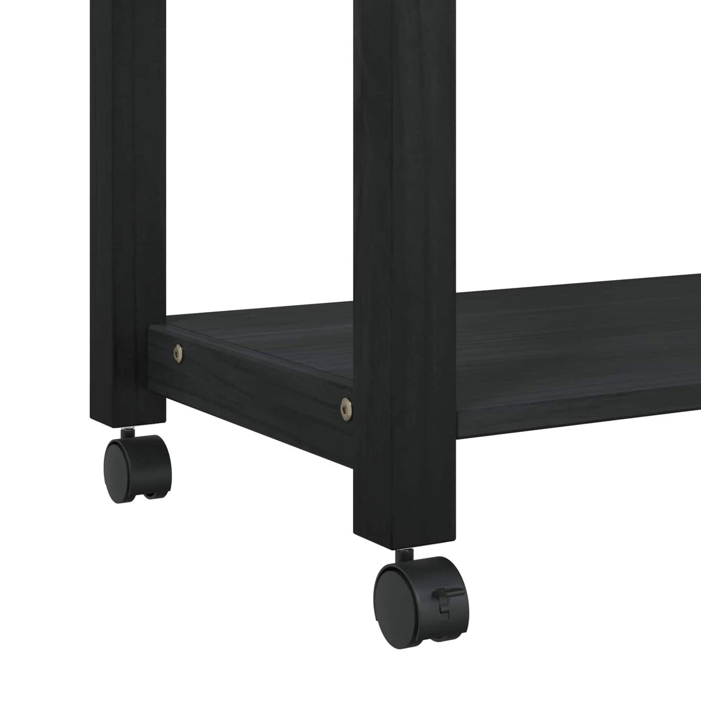 Kitchen Trolley MONZA Black 84 x 40 x 88.5 cm Solid Pine Wood