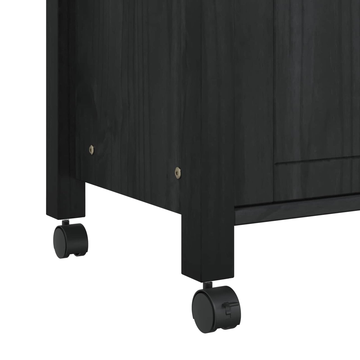 Kitchen Trolley MONZA Black 84 x 40 x 88.5 cm Solid Pine Wood