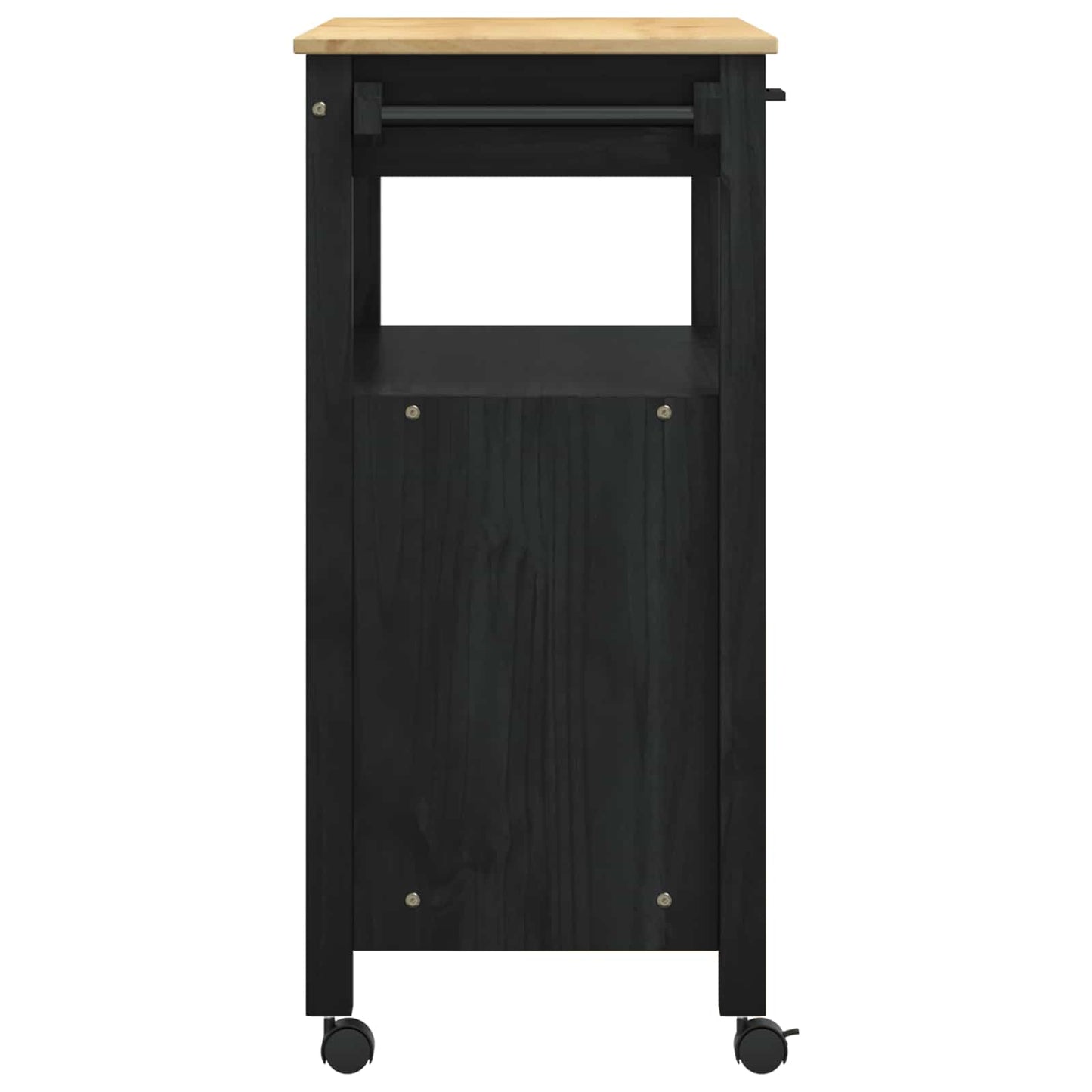 Kitchen Trolley MONZA Black 84 x 40 x 88.5 cm Solid Pine Wood