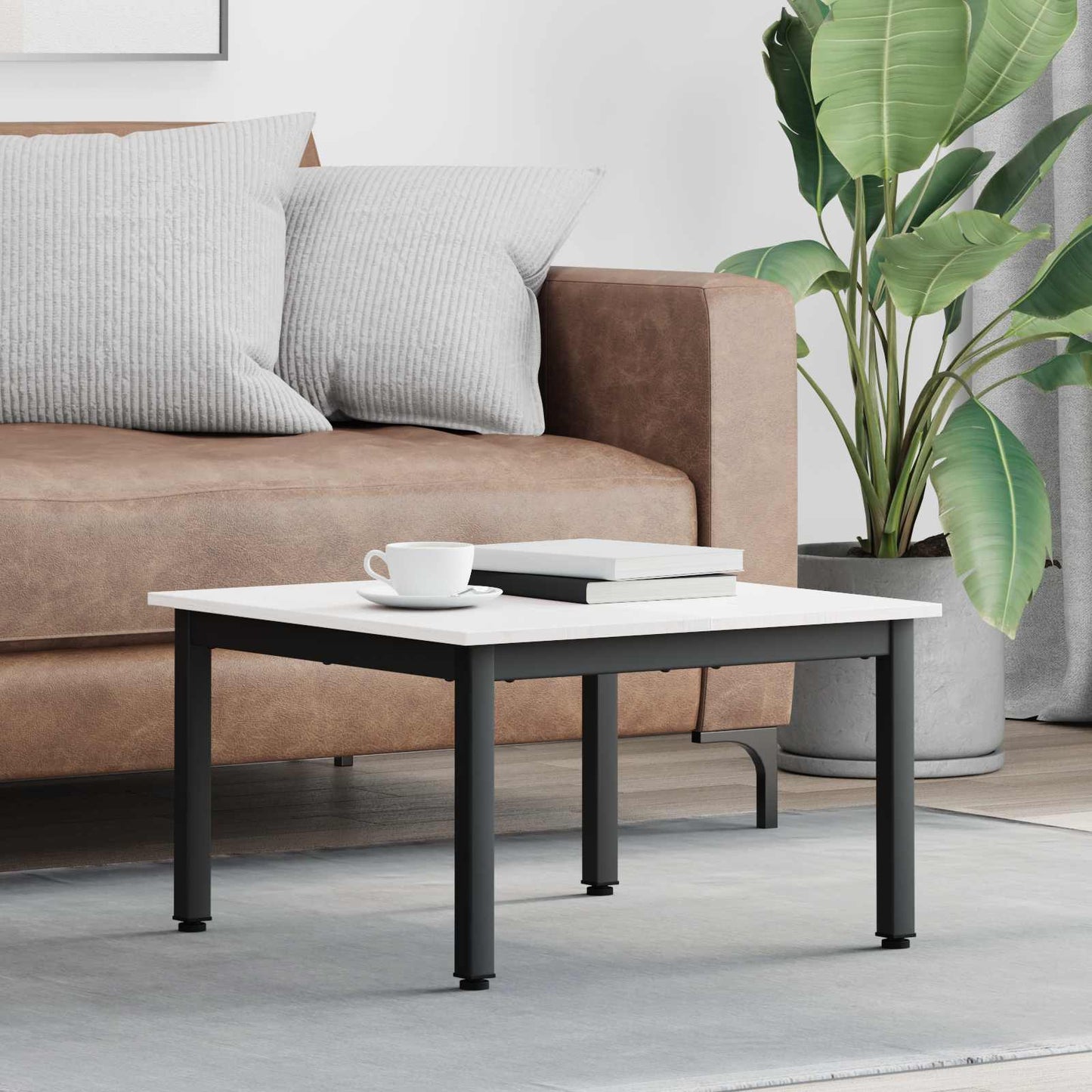 Coffee Table White 60 x 60 x 36 cm Solid Pine Wood