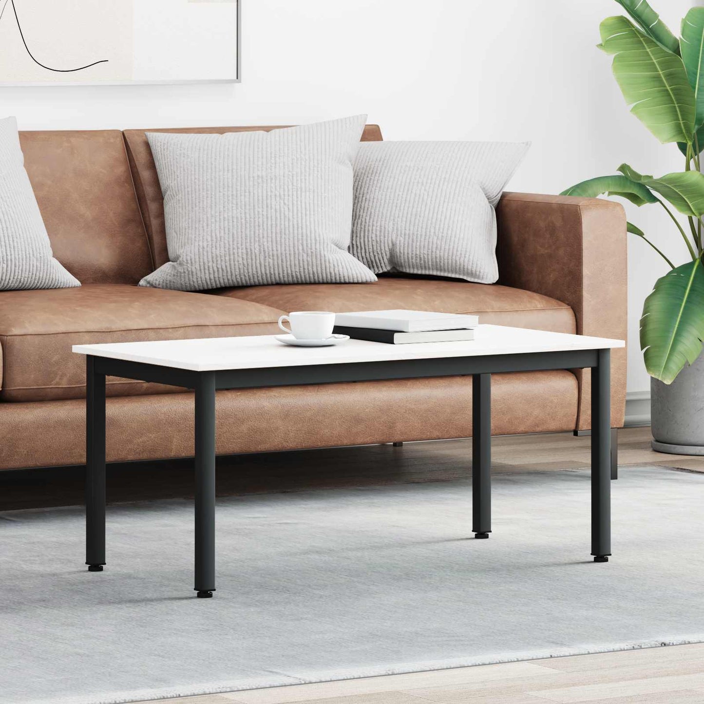Coffee Table White 100 x 50 x 45 cm Solid Pine Wood