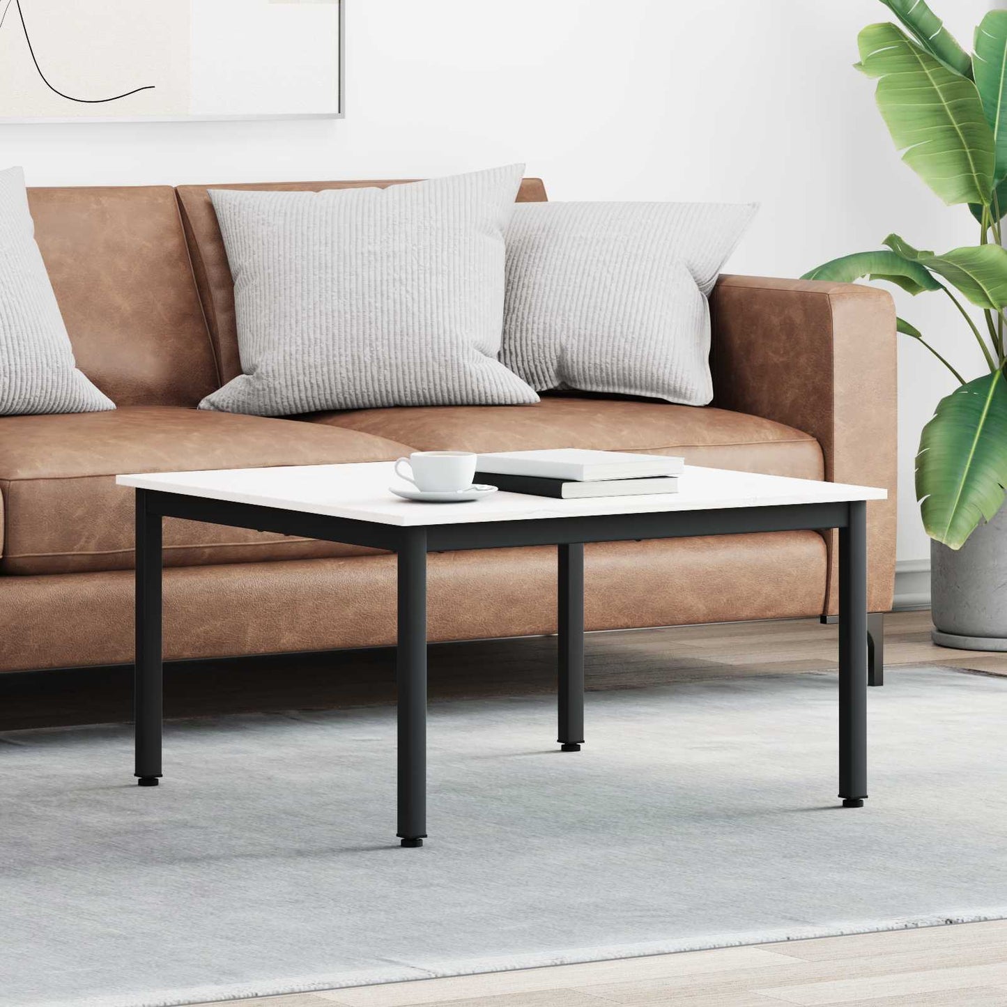 Coffee Table White 80 x 80 x 45 cm Solid Pine Wood