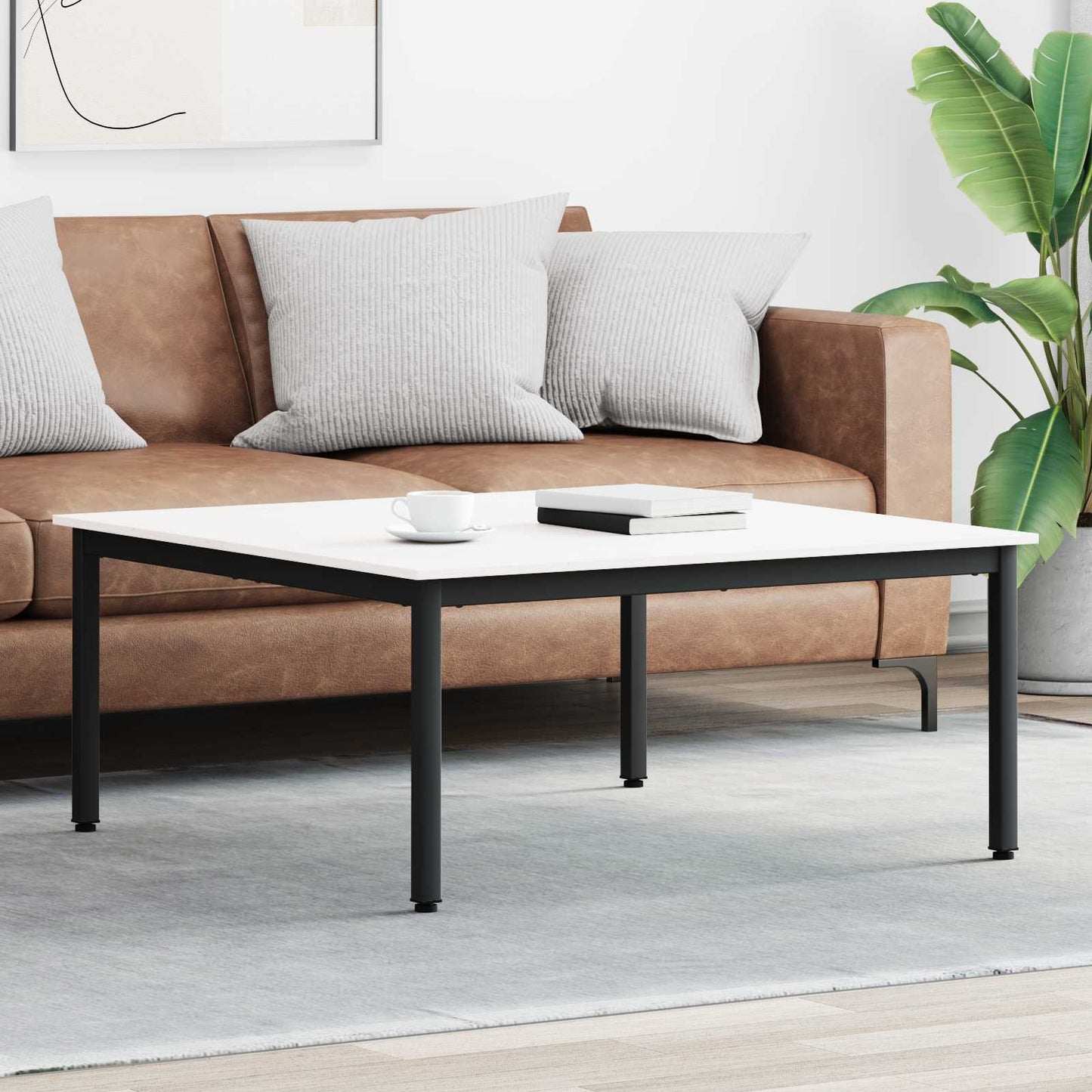 Coffee Table White 100 x 100 x 45 cm Solid Pine Wood