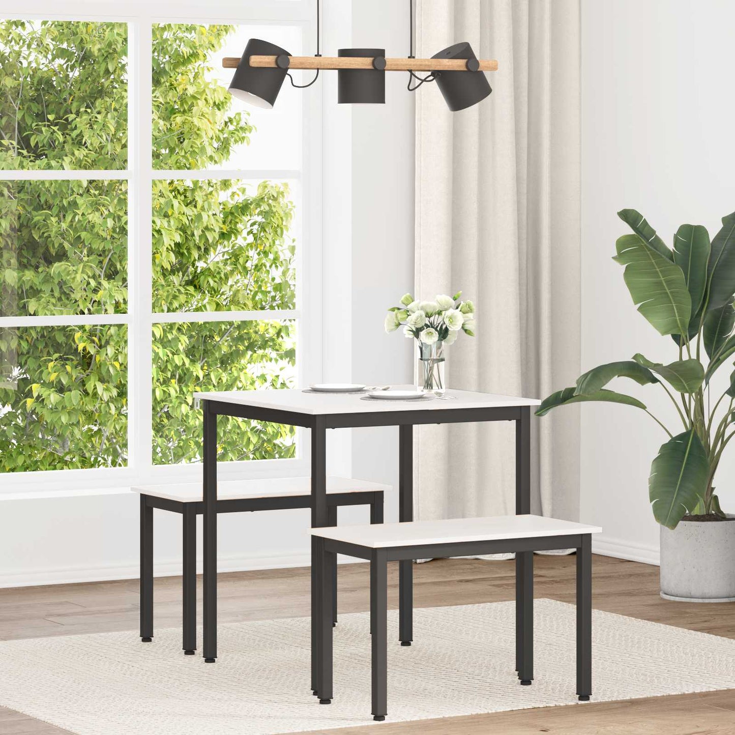 Dining Table White 70 x 70 x 75 cm Solid Pine Wood