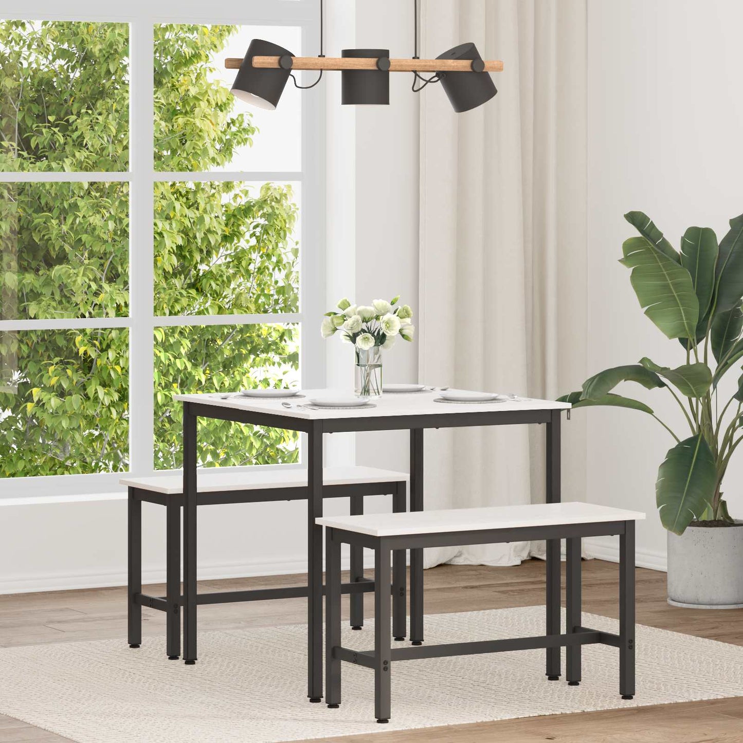 Dining Table White 80 x 80 x 75 cm Solid Pine Wood