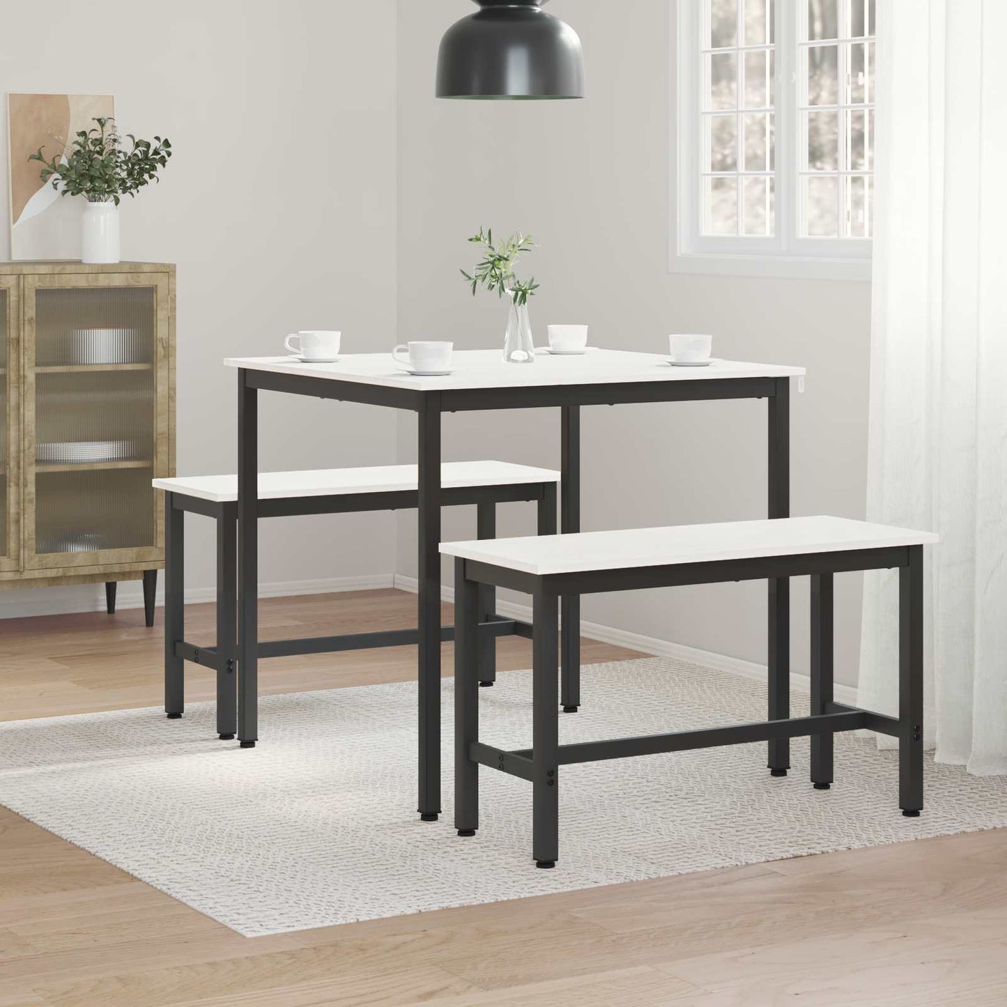 Dining Table White 80 x 80 x 75 cm Solid Pine Wood