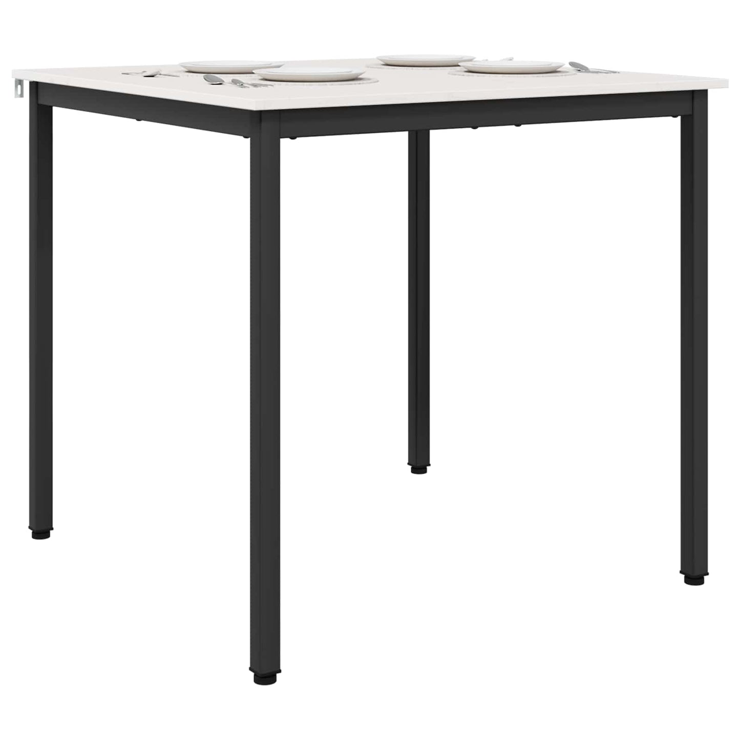 Dining Table White 80 x 80 x 75 cm Solid Pine Wood