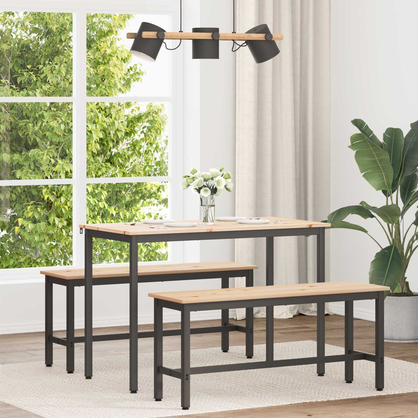 Dining Table Natural 110 x 55 x 75 cm Solid Pine Wood