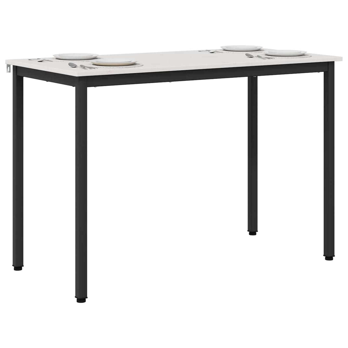 Dining Table White 110 x 55 x 75 cm Solid Pine Wood