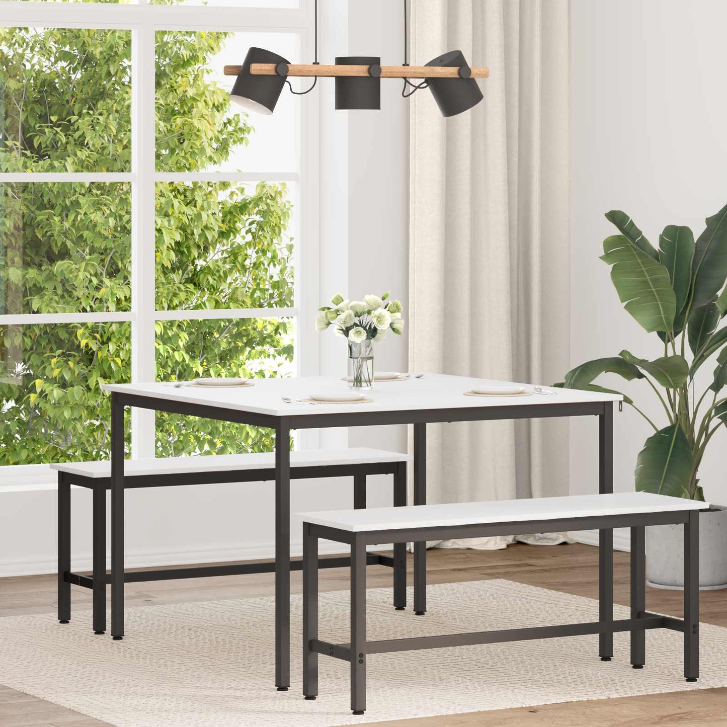Dining Table White 110 x 110 x 75 cm Solid Pine Wood