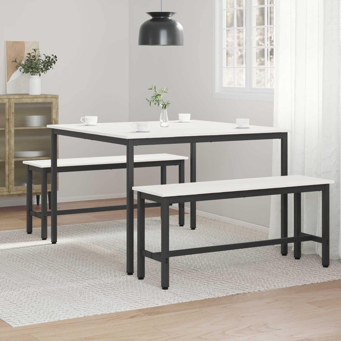 Dining Table White 110 x 110 x 75 cm Solid Pine Wood