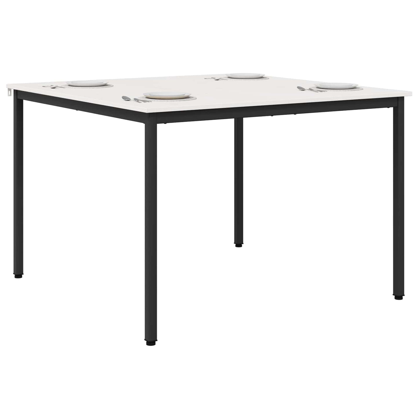 Dining Table White 110 x 110 x 75 cm Solid Pine Wood